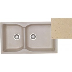 Νεροχύτης Ένθετος Γρανιτένιος Συνθετικός Sanitec Classic 307 ( 92x51) με 2 Ανισομερείς Γούρνες Granite Cappuccino