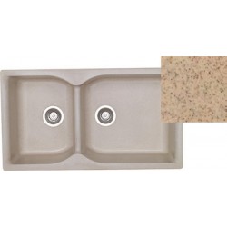 Νεροχύτης Ένθετος Γρανιτένιος Συνθετικός Sanitec Classic 307 ( 92x51) με 2 Ανισομερείς Γούρνες Granite Beige