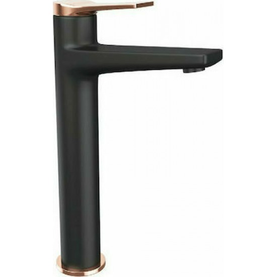Μπαταρία Νιπτήρος Ψηλή KARAG Andare WNW168B73PA-RG Μαύρη Ματ - Rose Gold