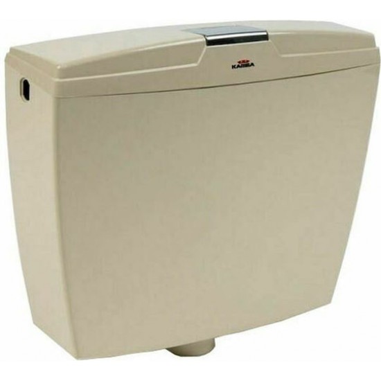 Καζανάκι Kariba 2008 Πλαστικό Επiτοίχιο Υψηλής Πιέσεως Champagne (Μπεζ) Μονής Ροής