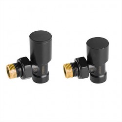 Γωνιακός Διακόπτης Εξωτερικού Βρόγχου Μίσης Ίντσας για Σώμα Καλοριφέρ Ferro ZGB31BL Μαύρος Ματ