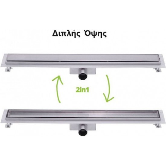 Κανάλι Ντουζιέρας Σιφών Gehler Stone 40x7 cm Ανοξείδωτο Χρωμέ 008400000002-8