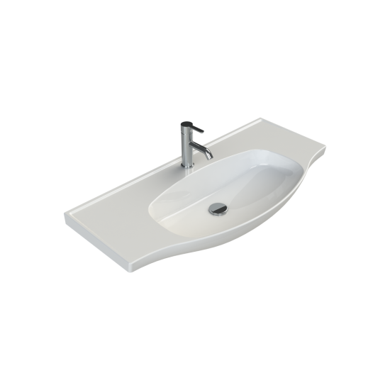 Νιπτήρας Επίπλου Πορσελάνης 100x46.8 cm Cerastyle Lila 082600-u Λευκό Νιπτήρας Επίπλου Πορσελάνης 100x46.8 cm Cerastyle Lila 082600-u Λευκό
